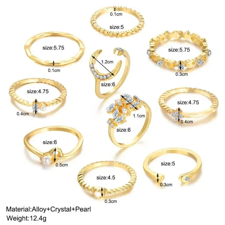 10 Pcs Rings Suit