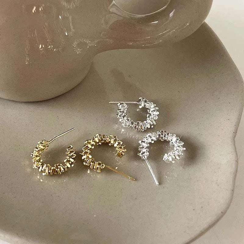 Irregular C Shape Earrings
