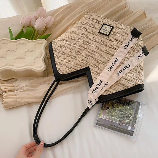 Retro Straw Woven Tote Bag