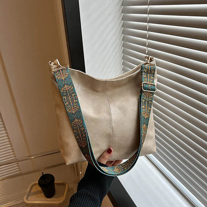 Wide Geometric Strap Shoulder Bag