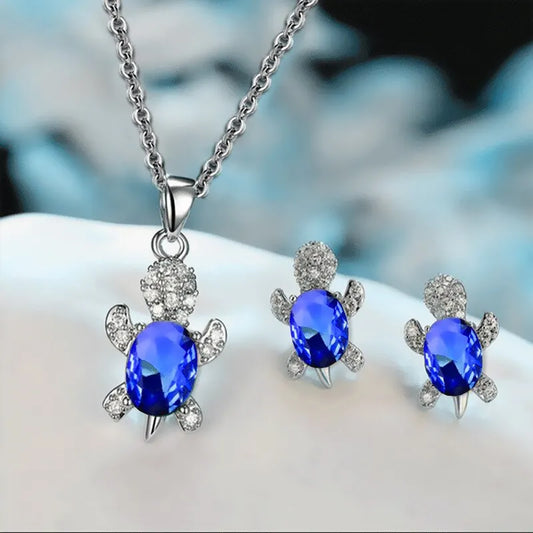 3pcs Set Turtle Shape Necklade and Earring