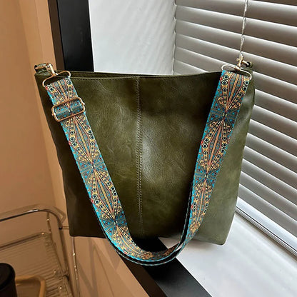 Wide Geometric Strap Shoulder Bag