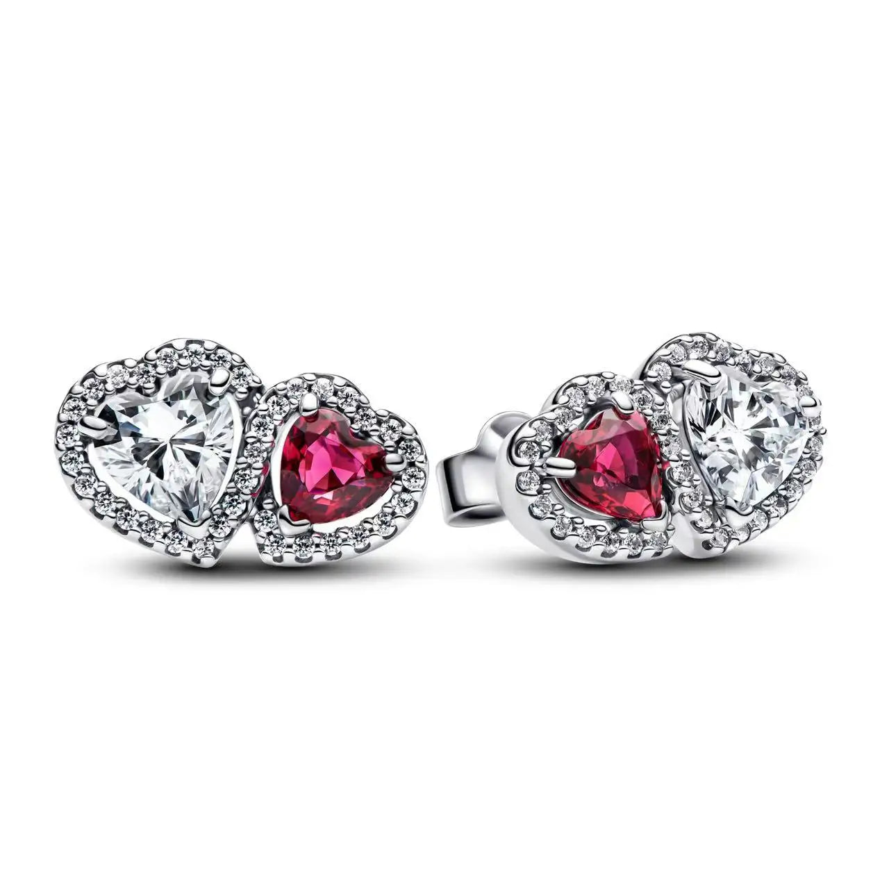 Original 925 Sterling Silver Zircon Pink Shining Bow Set Ring Earrings Bracelets Necklace