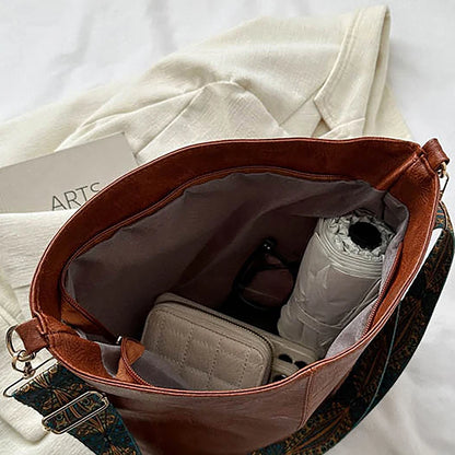 Wide Geometric Strap Shoulder Bag