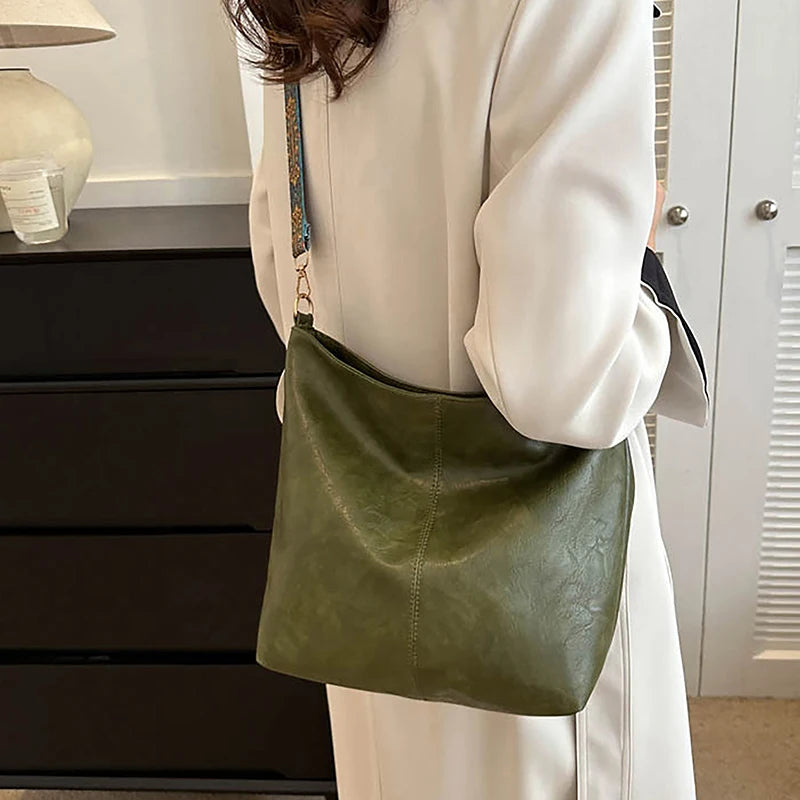 Wide Geometric Strap Shoulder Bag