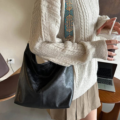 Wide Geometric Strap Shoulder Bag