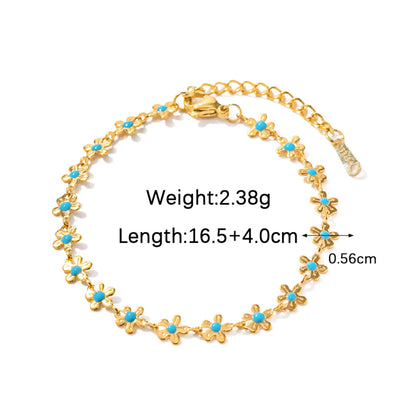 Gold-colorful Stainless Necklace Bracelet Set