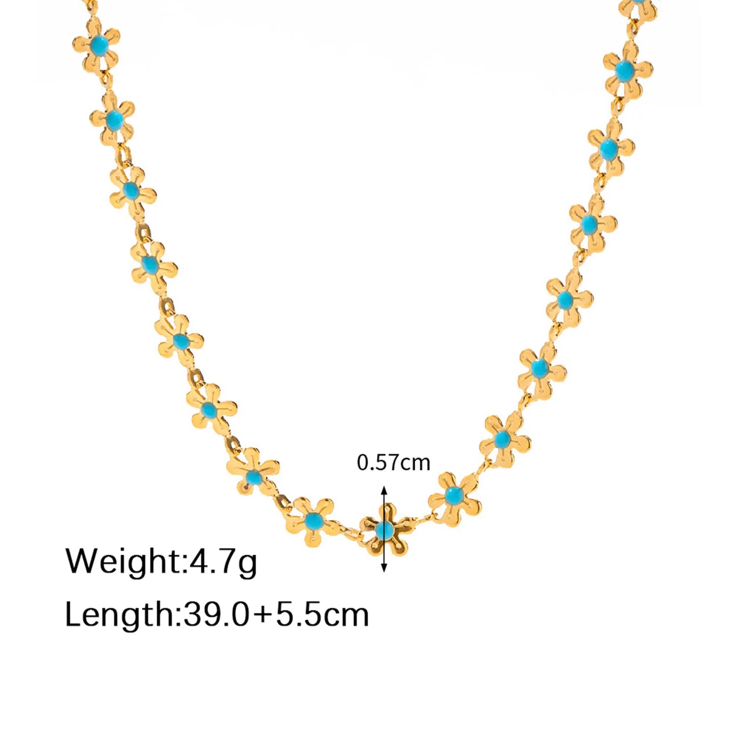 Gold-colorful Stainless Necklace Bracelet Set