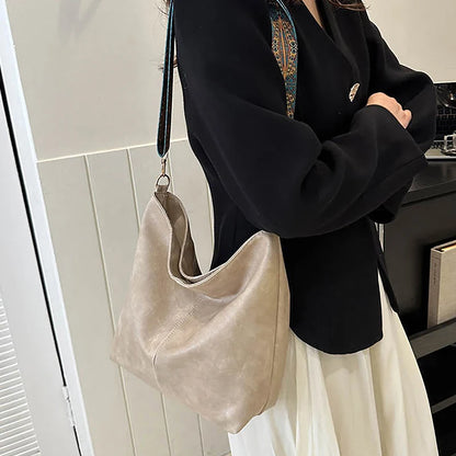 Wide Geometric Strap Shoulder Bag