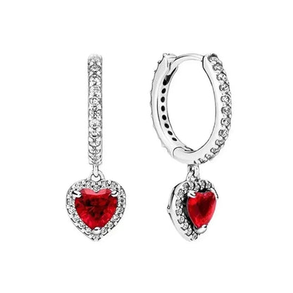 Original 925 Sterling Silver Zircon Pink Shining Bow Set Ring Earrings Bracelets Necklace