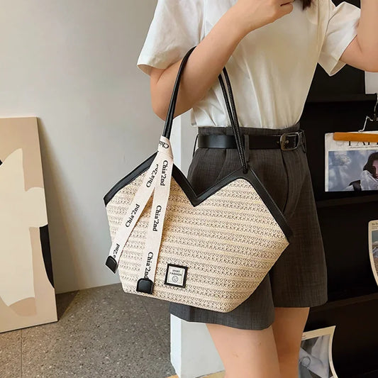 Retro Straw Woven Tote Bag