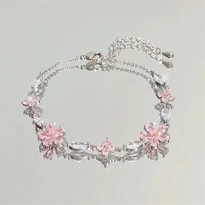 Elegant Crystal Flowers Bracelet