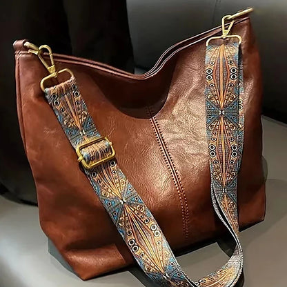 Wide Geometric Strap Shoulder Bag