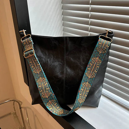 Wide Geometric Strap Shoulder Bag