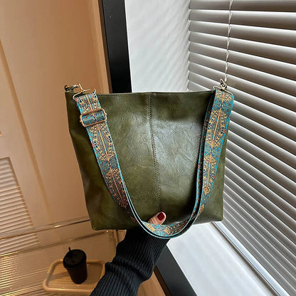 Wide Geometric Strap Shoulder Bag