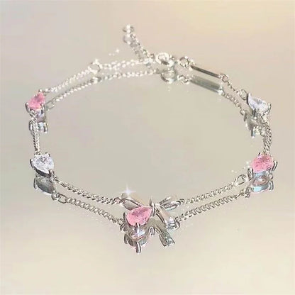 Elegant Crystal Flowers Bracelet