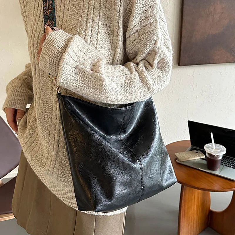 Wide Geometric Strap Shoulder Bag