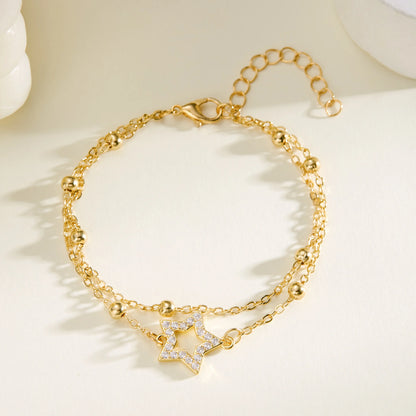 Elegant Crystal Flowers Bracelet