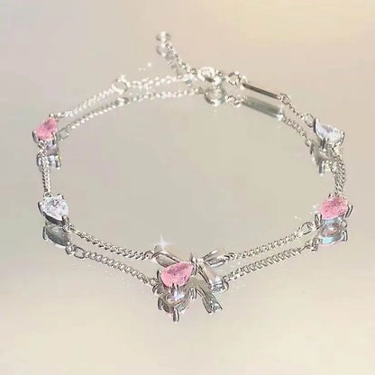 Elegant Crystal Flowers Bracelet