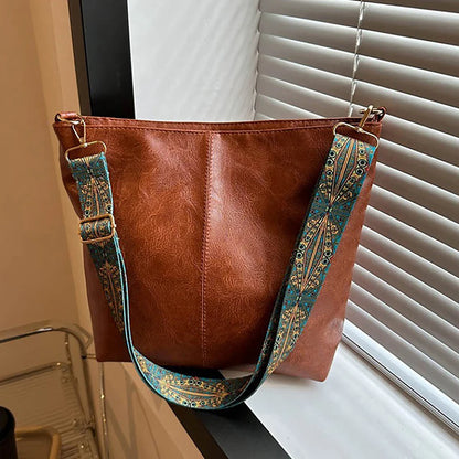 Wide Geometric Strap Shoulder Bag