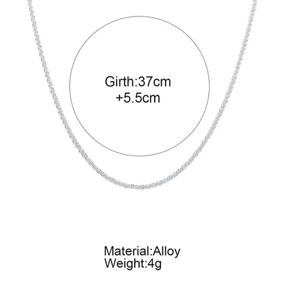 Shiny Sparkling Silver Chain Necklace Bracelet