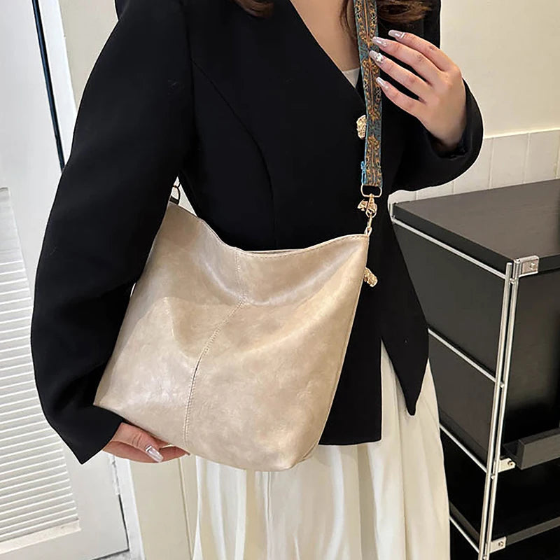 Wide Geometric Strap Shoulder Bag