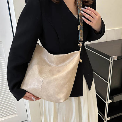 Wide Geometric Strap Shoulder Bag