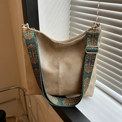Wide Geometric Strap Shoulder Bag